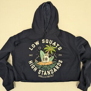 Barbells And Ponytails "Skull Island" Crop Hoodie Sweatshirt SZ S